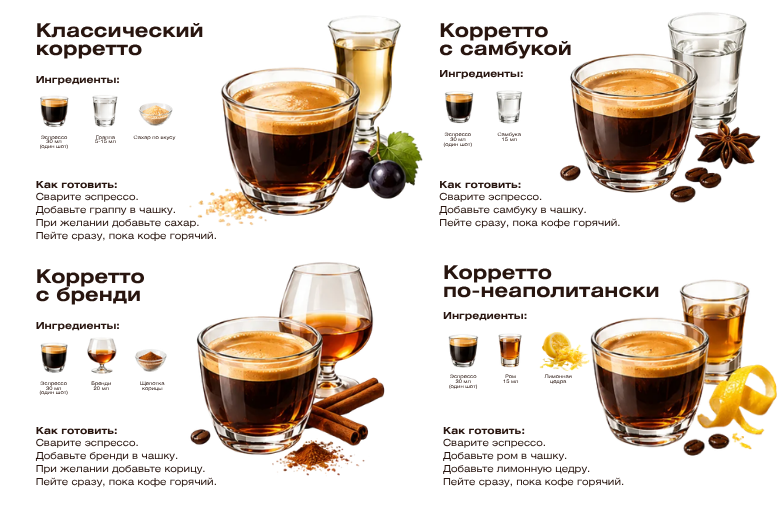 Рецепт кофе корретто дома Рецепт кофе корретто дома